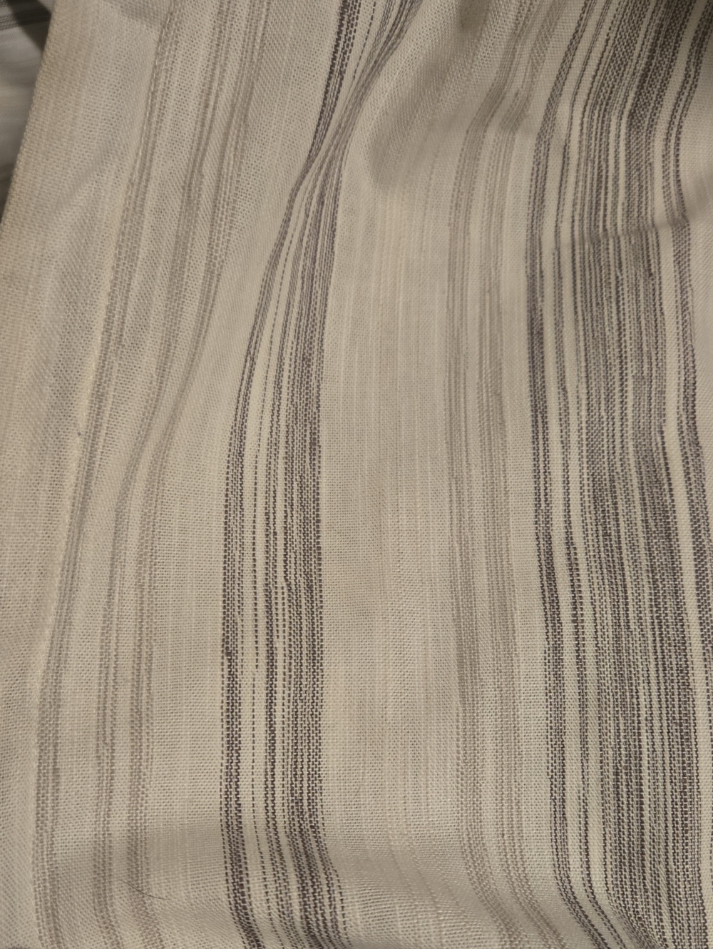 Threshold Striped Curtain Panel in Cream and Gray - Picture 14 of 15